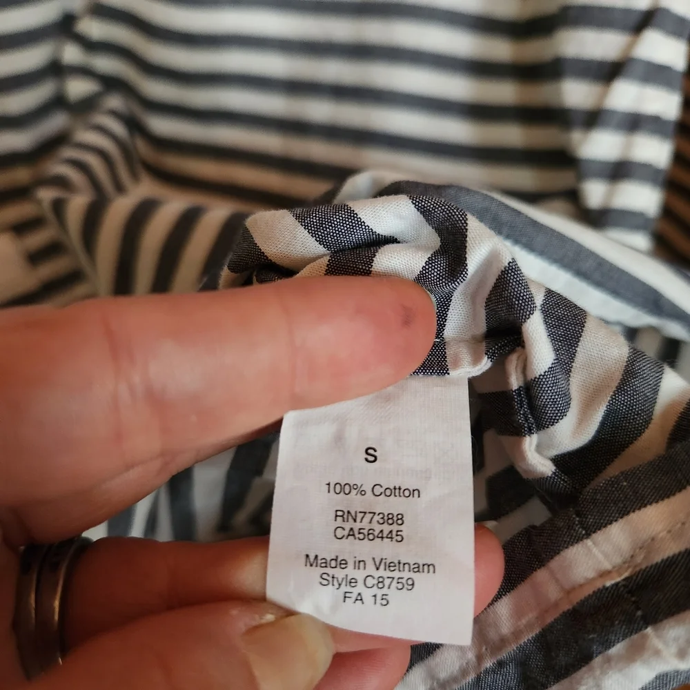 J. CREW 💜‎ Gray Stripe Pocket Tunic Shirt Dress Swim Cover Striped Shift C8759